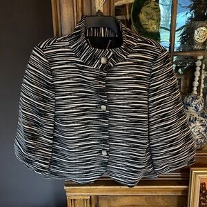 Trina Turk Striped Black and White Women's Jacket